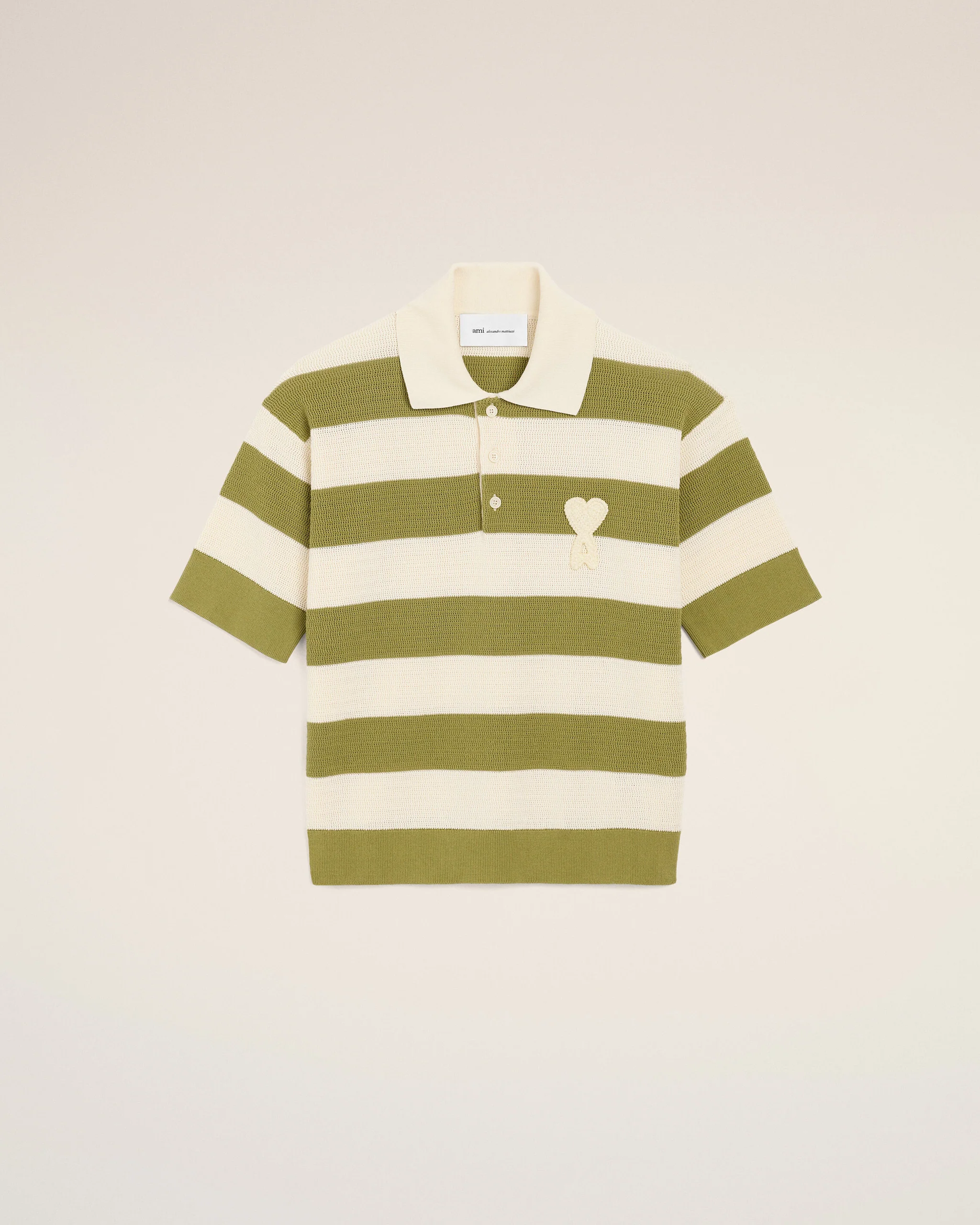 White Cotton Short Sleeves Ami De Coeur Polo