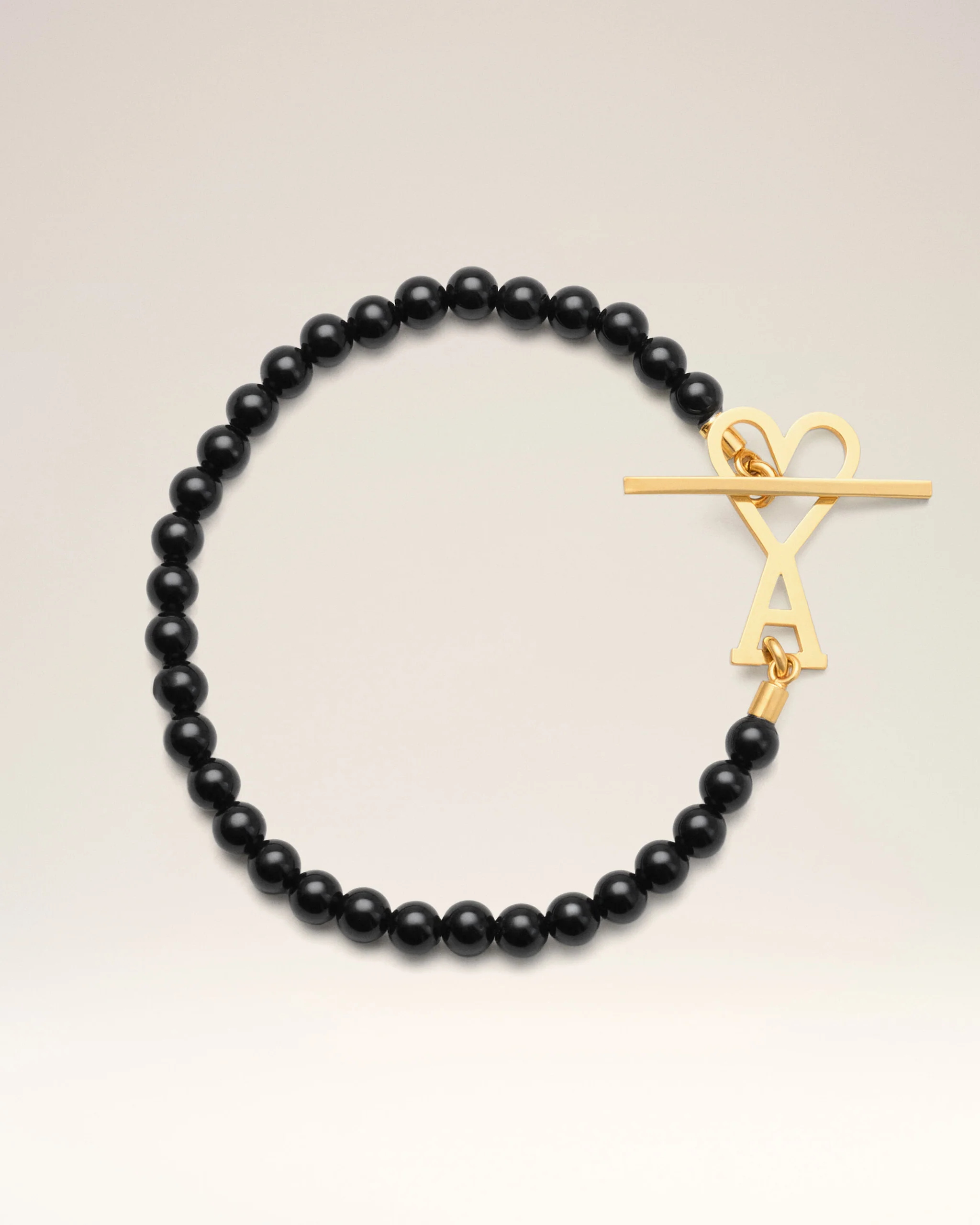 Black Brass Summer Pearls Gold Ami De Cœur Bracelet